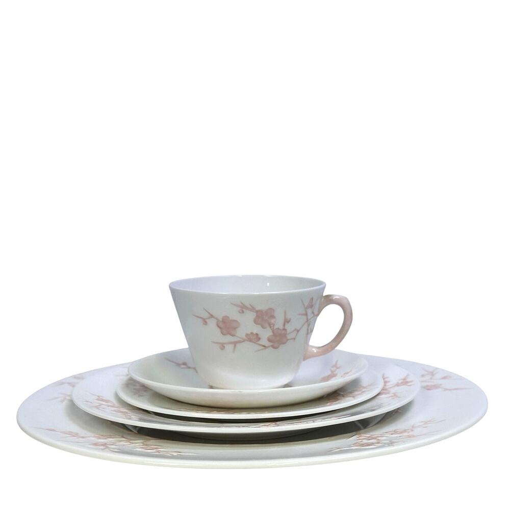 Spode Retired 1962-1964 'Geisha' Light Pink 5-Piece Place Setting-Rare-Excellent - Picture 2 of 10